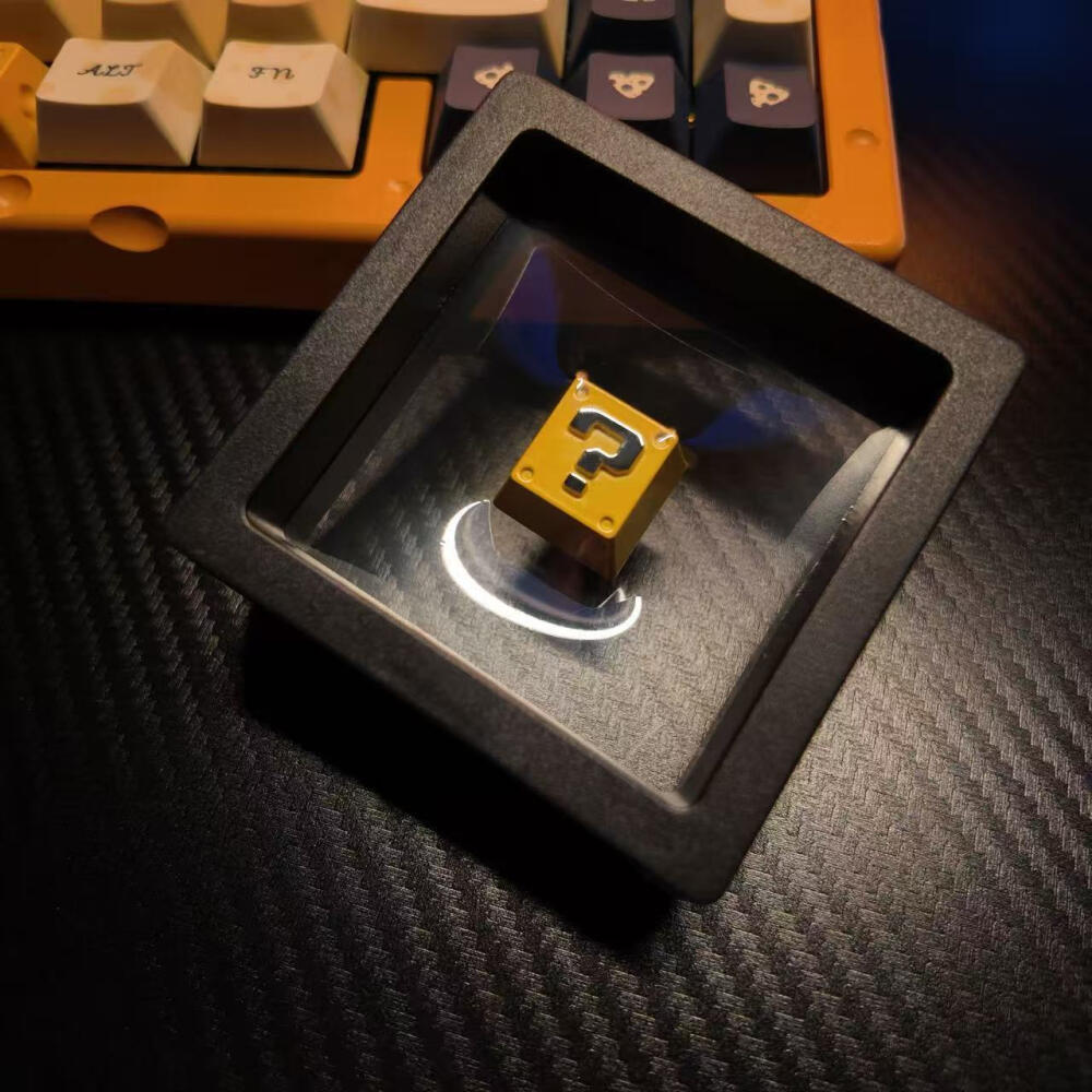 Gaming Accessories For Room - レトロ8ビットピクセルクエスチョンブロックメタルキーキャップ - 3Dレリーフ亜鉛合金メカニカルキーボードスイッチキャップゲーマーデコレーションギフト